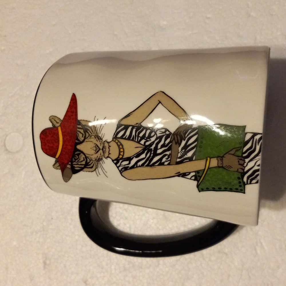 Signature housewares incorporated mug picture on both sides stoneware